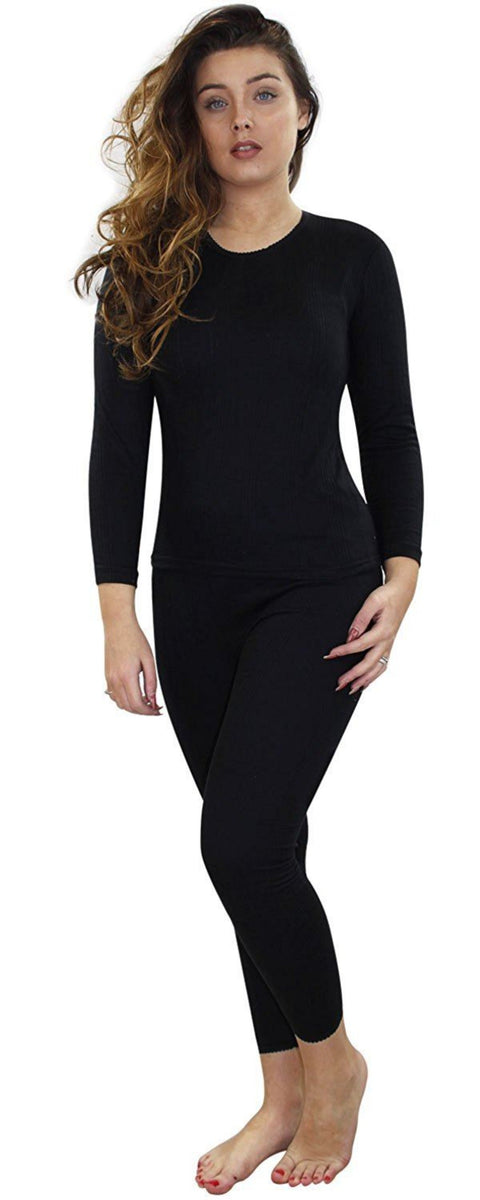 Women Long Sleeve Black Thermal Set – 5poundstuff