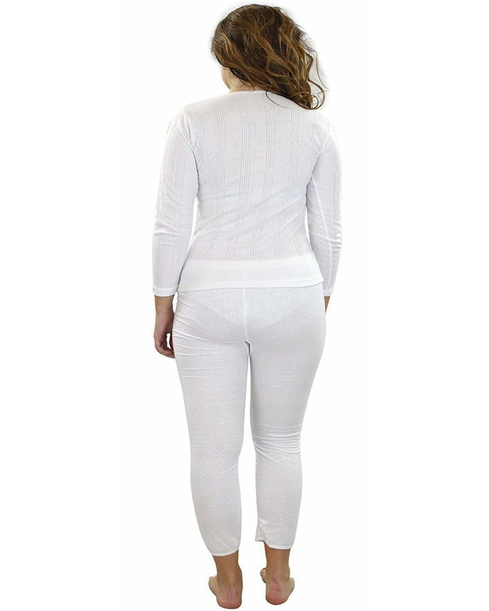 Women Long Sleeve White Thermal Set – 5poundstuff